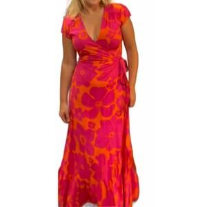 NEW XIX PALMS women's aruba wrap dress in multi